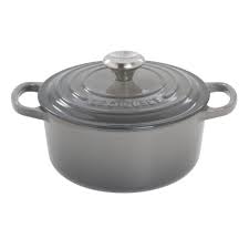 Le creuset pot french grey. Le Creuset 2 Qt Round Oyster Grey Enameled Cast Iron Signature French Oven 7 1 2 L X 10 W X 5 1 2 H