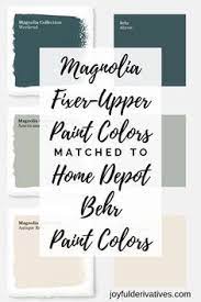 Jun 15, 2019 · paint colors can change drastically depending on the amount of light/shade, and the material you are painting on. Magnolia Market Collection Paints Color Matched To Behr Fixer Upper Joanna Gaines Paint Home D Magnolia Paint Colors Matching Paint Colors Magnolia Paint