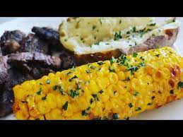 Ninja Foodi Ribeye Steak Frozen Sweet Corn Baked Potato Pressure Cook Air Fryer Youtube Steak And Baked Potato Ribeye Steak Cooking Recipes