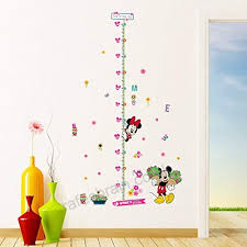 Growth Chart Wall Stickers For Kids Room Cartoon Flower