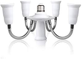 Light Bulb Splitter E26 E27 Light Socket Extension Screw In Multi Light Bulb Adapter Free Degree Stay In P In 2020 Light Bulb Adapter Bulb Adapter Socket Extensions