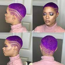 Hercuts Shaved Hair 4 Women On Instagram Who S Feeling This Serving Purple Rain Do Short Hair Designs Short Purple Hair Shaved Hair Designs