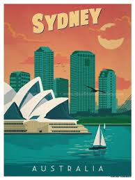 Vintage Sydney Poster Posters Australia Retro Travel Poster Travel Posters