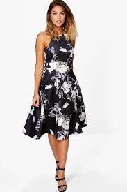 Womens Floral Strappy Midi Skater Dress Boohoo Uk Midi Skater Dress Lace Skater Dress Women Dress Online