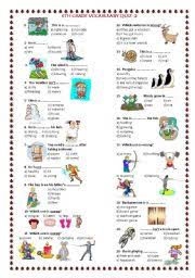 Answer the below questions to reach the next level. English Exercises Grade 8 Vocabulary Quiz