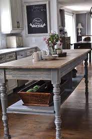 Pin By Laura Dea On Farmhouse Rustic Kitchen Island Farmhouse Kitchen Tables Kitchen Remodel