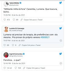 Explore tweets of fenotipicamente eu @gstv19832021 on twitter. Discurso De Lumena No Bbb 21 Provoca Reacoes Negativas De Famosos Laranjeiras News