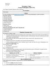 Washington Presidency Chart Docx Emily Cary Presidency