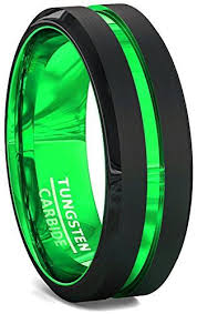 Black And Green Wedding Band Pin On Rings