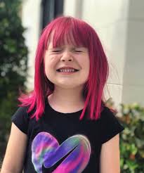Child With Cool Dark Pink Or Purple Hair Peinados Mama E Hija Hijos
