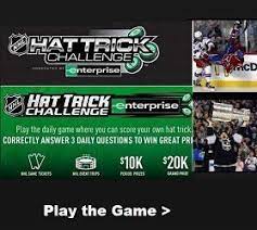 Enter The New Nhl Hat Trick Challenge 2019 For A Chance To Win Up To 30 000 Usd In Cash There Is One Full Regular Season Period Pr Challenges Nhl Sweepstakes
