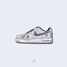 Nike Air Force 1 Just Do It White Edition Younmarx Nike Art Nike Wallpaper Sneakers Illustration
