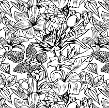 Floral pattern is mainly used on fabrics these above mentioned free printable pattern coloring pages would embody a sense of harmony in your children. 28 Floral Print Black White Ideas Floral Floral Prints Black And White