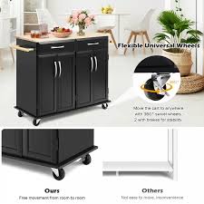 Check spelling or type a new query. Wood Top Rolling Kitchen Trolley Island Cart Storage Cabinet Kitchen Dining Carts Carts Islands Costway