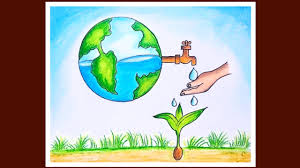 how to draw save water save earth poster world environment day special drawing for beginners