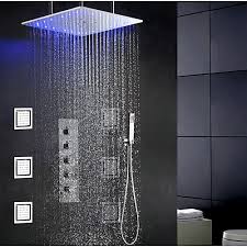 Deluxe outdoor shower mixer with foot showerrinse off your feet and body before entering the house, pool, or hot tub with this outdoor shower. Shower Set Set Rainfall Contemporary Modern Chrome Wall Mounted Ceramic Valve Bath Shower Mixer Taps Brass Single Handle Four Holes 2021 Us 992 49 Bath Shower Mixer