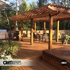 Pergola Large Deck Double Beam Pergola Six 6x6 Posts Installed Using Ornamental Wood Ties Owt Post Bases Post To Be Pergola Pergola Pictures Pergola Plans