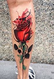 Leg Tattoo Watercolor Roseartist Unknown Ink Crazy Leg Tattoos Rose Tattoos Watercolor Tattoo