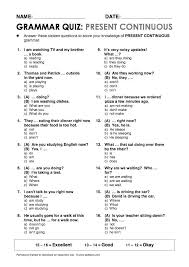 Present Continuous Grammar Quiz Grammar Quiz Learn English English Grammar