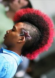Young woman with dyed hair. Punk Black Women Hairstyle With Red Hair Color Jpg