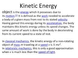 Work Energy Theorem And Kinetic Energy