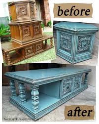 Sea Blue Chunky Coffee End Tables Before After Shabby Chic Furniture Before And After Furniture Makeover Furniture Makeover Diy