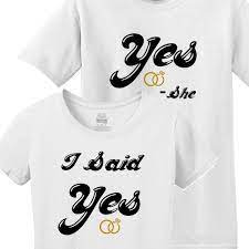 Bride And Groom Engagement T Shirt His And Hers Wedding Couple T Shirts Engagement Announcement T Shirts I Said Yes With Rings T Shirt Couple T Shirt Shirts