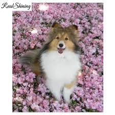 Find More Diamond Painting Cross Stitch Information About Realshining Mazayka Bead Embroidery Full Diamond Painting Sheepd In 2020 Shetland Sheepdog Sheltie Dog Breeds