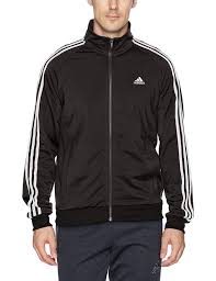 Adidas Black And White Jacket Mens Adidas Essentials 3 Stripe Tricot Track Jacket Useful Tools Store Adidas Men Jackets Track Jackets