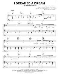 There was a time when men were kind. Boublil And Schonberg I Dreamed A Dream From Les Miserables Sheet Music Pdf Notes Chords Musical Show Score Piano Vocal Guitar Right Hand Melody Download Printable Sku 38791