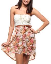 Floral Bottom Bustier High Low Rue 21 21 99 I Normally Don T Like High Lows But This Is Cute Fashion Cute Dresses Pretty Dresses