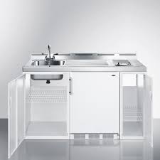 The main players are upper cabinets and lower (or base) cabinets, one of which will always be a sink cabinet, a solid hiding spot for cleaning supplies. C60elglass Summit Appliance