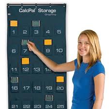 Eai Education Calcpal Calculator And Cell Phone Storage Pocket Chart 30 Numbered Pockets Durable Nylon Canvas Graphing
