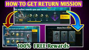 How To Get Return Missions In Pubg Mobile Get Free Rename Card Outfit Gun Skin In Pubg Mobile Youtube