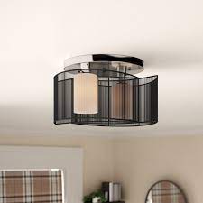 Lights black silver ceiling indoor light nordic tuv saa cb ce guangdong nordic lights indoor living room yellow pink red white black silver gold children's ceiling lamp nordic. Marlow Home Co 2 Light Flush Ceiling Light Reviews Wayfair Co Uk