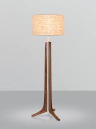 Modern Furniture Burlap Shade Walnut Wood Mid Century Modern Design Floor Lamp Vintage Floor Lamp Wood Floor Lamp
