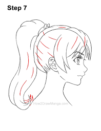 Anime hair how to draw a ponytail easy. How To Draw A Manga Girl With A Ponytail Side View Step By Step Pictures How 2 Draw Manga