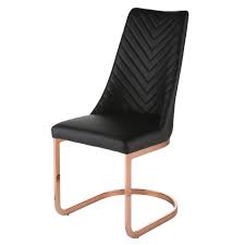 Kyla Kd Pu Chair Rose Gold Legs Black 3000001 B Gold Dining Chairs Dining Chairs Steel Dining Chair