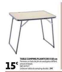 Sa structure est en acier et son plateau en polyéthylène haute densité. Offre Table Camping Pliante 80 X 60 Cm Ref 407477 Chez Auchan