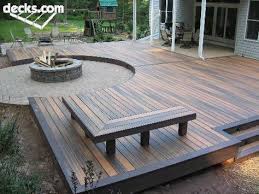 Oh I Like The Multi Color Decking Benches And Fire Pit Neat Idea In 2020 Deck Designs Backyard Patio Deck Designs Decks Backyard