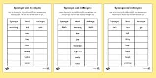 Synonyms And Antonym Worksheets Ks2 English Twinkl