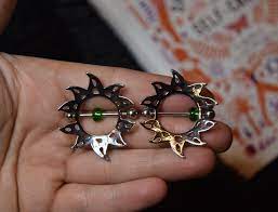 Rising Sun Silver Nipple Shield Pair Nipple Piercing Nipple - Etsy