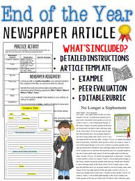 End Of Year Newspaper Article Writing Options Template Editable Rubric Article Writing Newspaper Article Newspaper