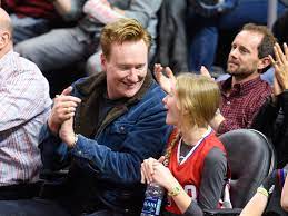 He hosted the tonight show with conan o'brien for a year before becoming the host of conan on tbs. Celebrity Entertainment Cool Dad Conan O Brien Sits Courtside With His Kids At The Clippers Game Popsugar Celebrity Photo 7