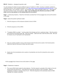 Some of the worksheets for this concept are explore learning building dna gizmo answer key found it is often called the control center because it controls all the activities of the cell including cell. Https Www Mrgscience Com Uploads 2 0 7 9 20796234 Molo Mutations Pdf