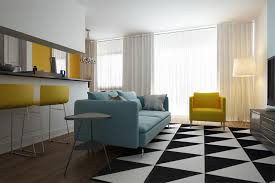 Black And White Mid Century Modern Rug 23 Modern Living Rooms Adorned With Black And White Area Rugs Home Design Lover Rugs In Living Room Living Room Carpet Black And White Living Room