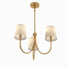 Visual Comfort Thomas Obrien Reed 3 Light Chandelier In Hand Rubbed Antique Brass Chandelier 3d Model 24 Obj Fbx Max 3ds Free3d