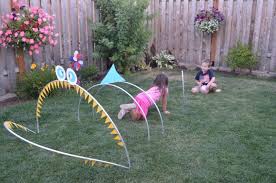 For our first game, we went outside. Hula Hoop Shark Game Fun Family Crafts