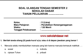 Maybe you would like to learn more about one of these? Soal Latihan Uts Pkn Kelas 5 Sd Semester 2 Sekolahdasar Net