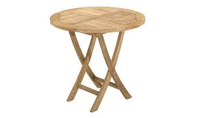 Géniale, la table ronde de repas fahrenheit est extensible : Table Ronde Pliante En Teck Dexterieur Capacite 2 A 3 Personnes